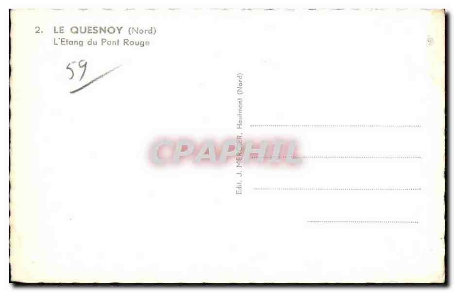 Le Quesnoy - L Etang du Pont Rouge - CPA  — Back