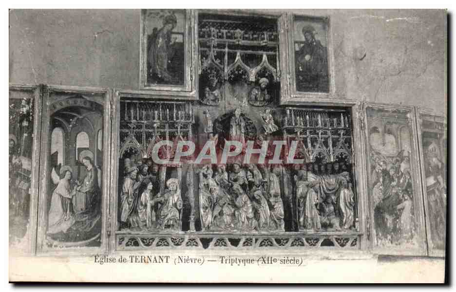 CPA Eglise de Ternant (Nievre) Triptyque (XIIe siecle)