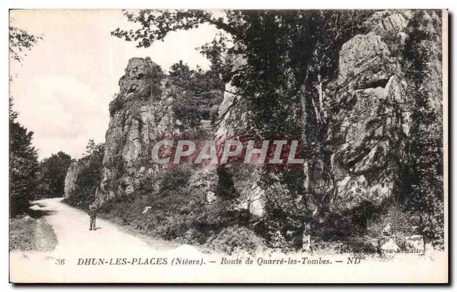 Dhun-les-Places (Nièvre) — Route de Quarré-les-Tombes — Éditeur A. Montrion-Bemaitre, n°36
