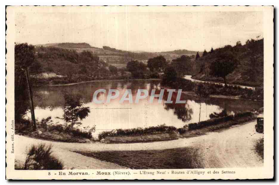 CPA Ee Morvan Moux(Nievre) L Etang Neuf Routes d Alligny et des Settons