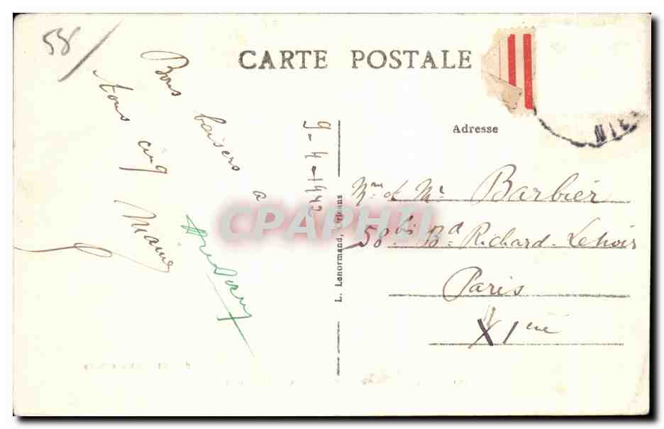 CPA Alligny Cosne (Nievre) Chateau d Inseches — Rückseite
