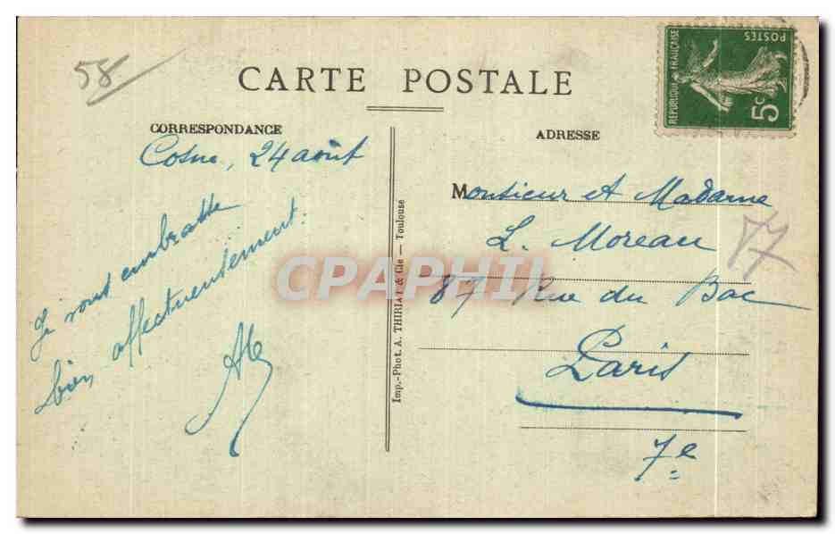 Cosne sur Loire - Les Bords de Loire - CPA  — Rückseite