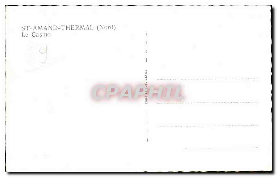 St Amand Thermal - Le Casino - CPA  — Back