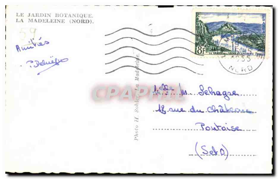 Le Jardin Botanique - la Madeleine - CPA  — Rückseite