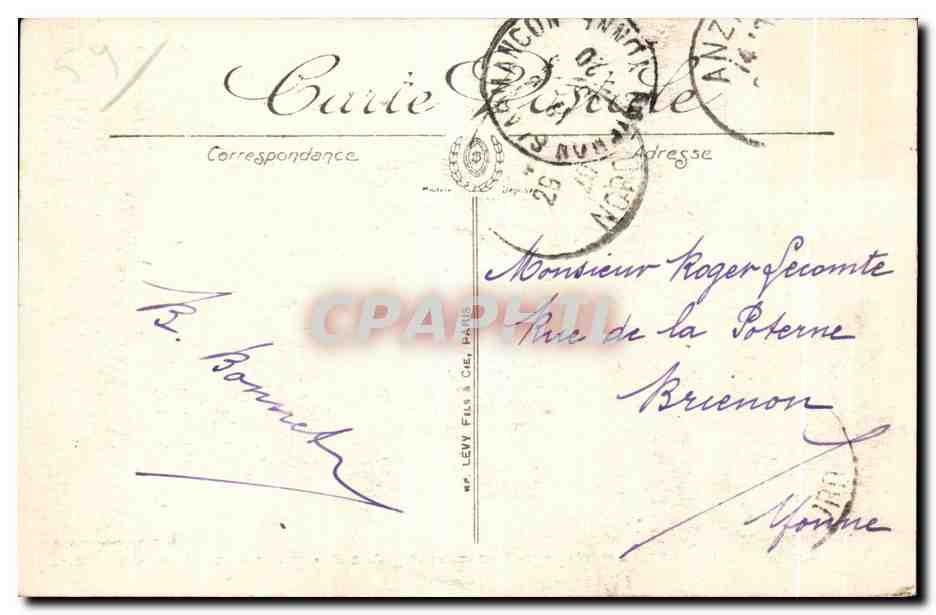 Valenciennes — La Gare, Les Quais et la Marquise après le bombardement — Édition réservée Librairie Girard n°502 — Verso