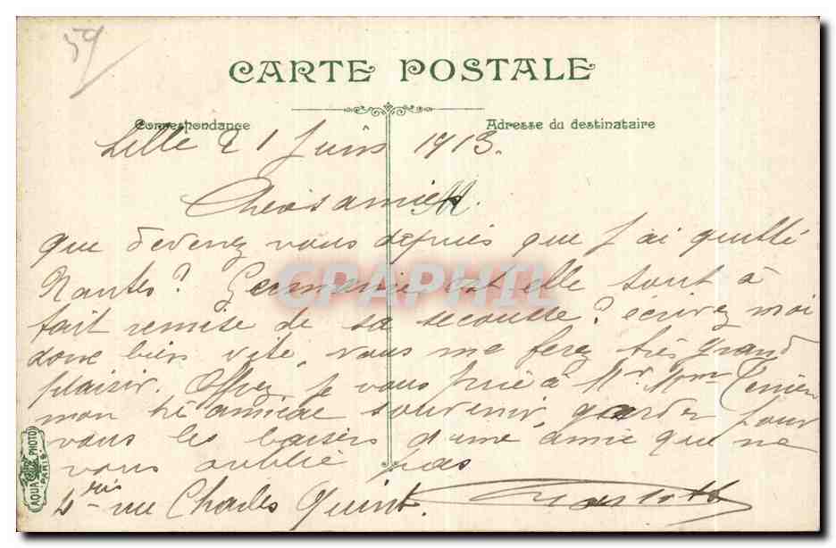 CPA Lille L Universite — Rückseite