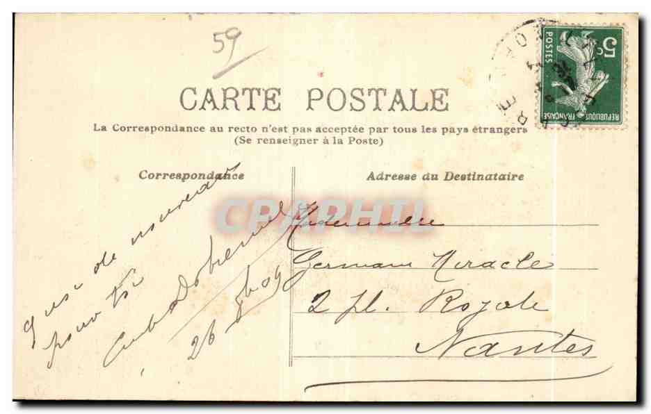 CPA Lille Places de la Republique et Faidherbe Vue d ensemble sur la Prefecture — Rückseite