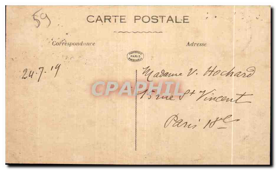 CPA Lille Le General Faidherbe place Richbe General Faid herbe Richebe Place — Rückseite