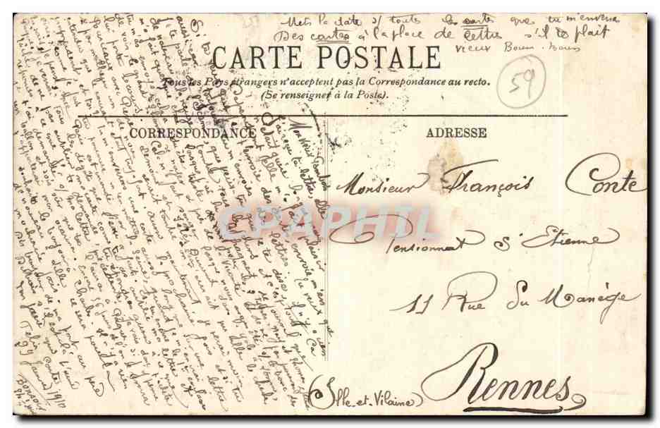 CPA Lille Le Monument de Testelin Enfants — Rückseite