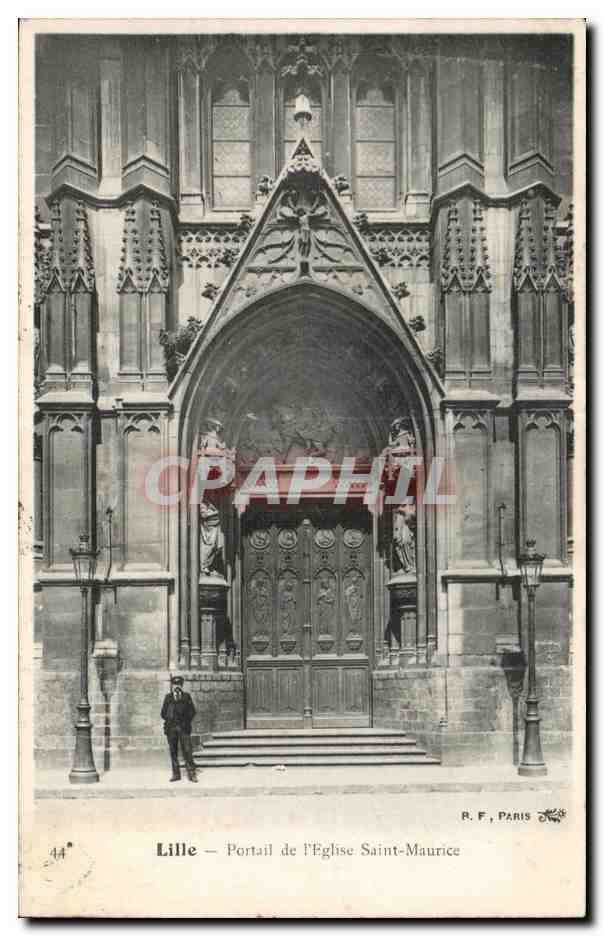 CPA Lille Porrtail de L Eglise Saint Maurice