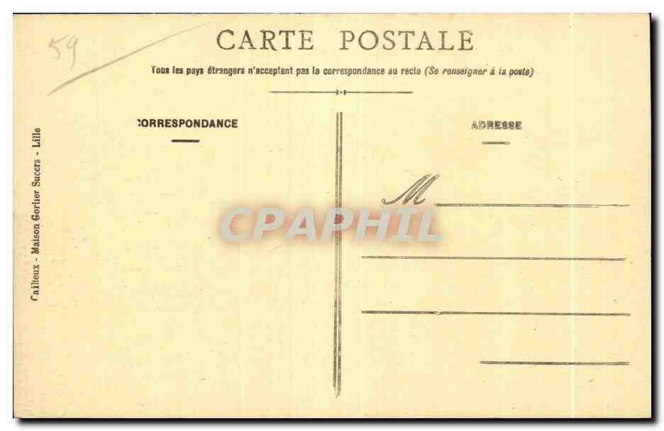 CPA Lille Faidherbe et la prefecture Tramway — Rückseite