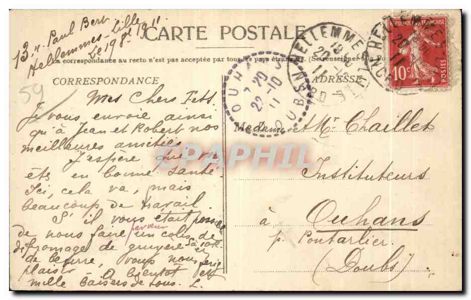 CPA Lille Porte Bonheur Trefle — Rückseite