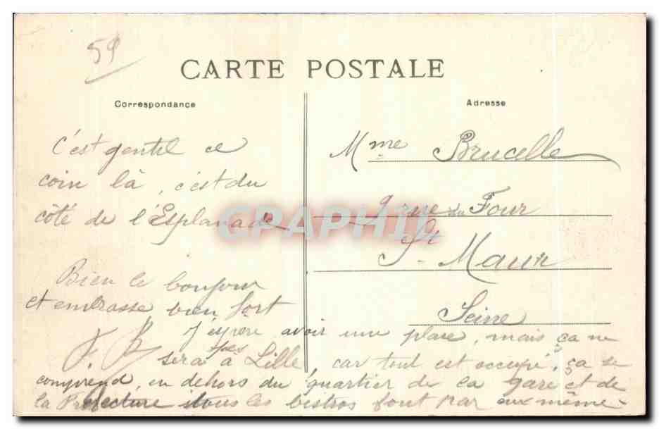 CPA Lille La deule et le Pont du Ramponneau  — Rückseite