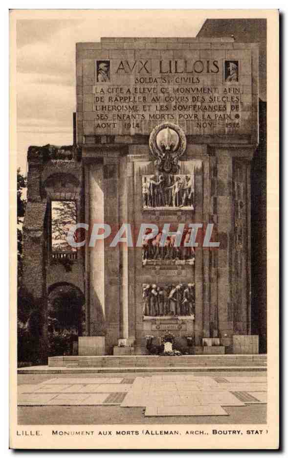 CPA Lille Monument aux Morts (Alleman Arch Boutry Stat)