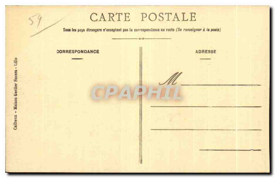 CPA Lille Vue d ensemble sur l ancienne et la nouvelle Bourse — Verso