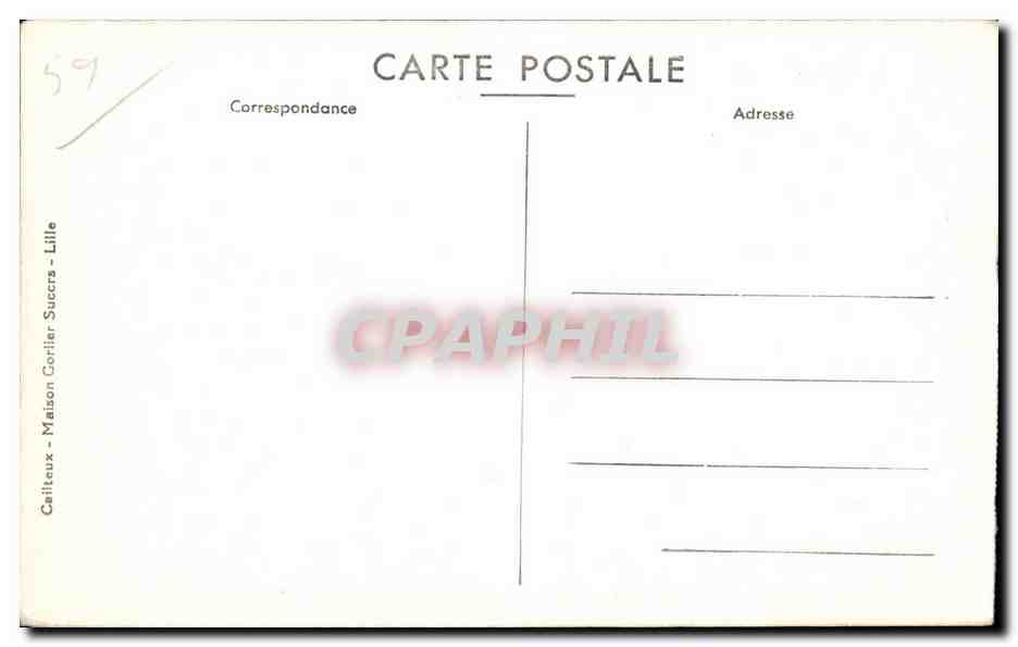 CPA Lille Square Jussieu et Monument du Marechal Foch — Verso