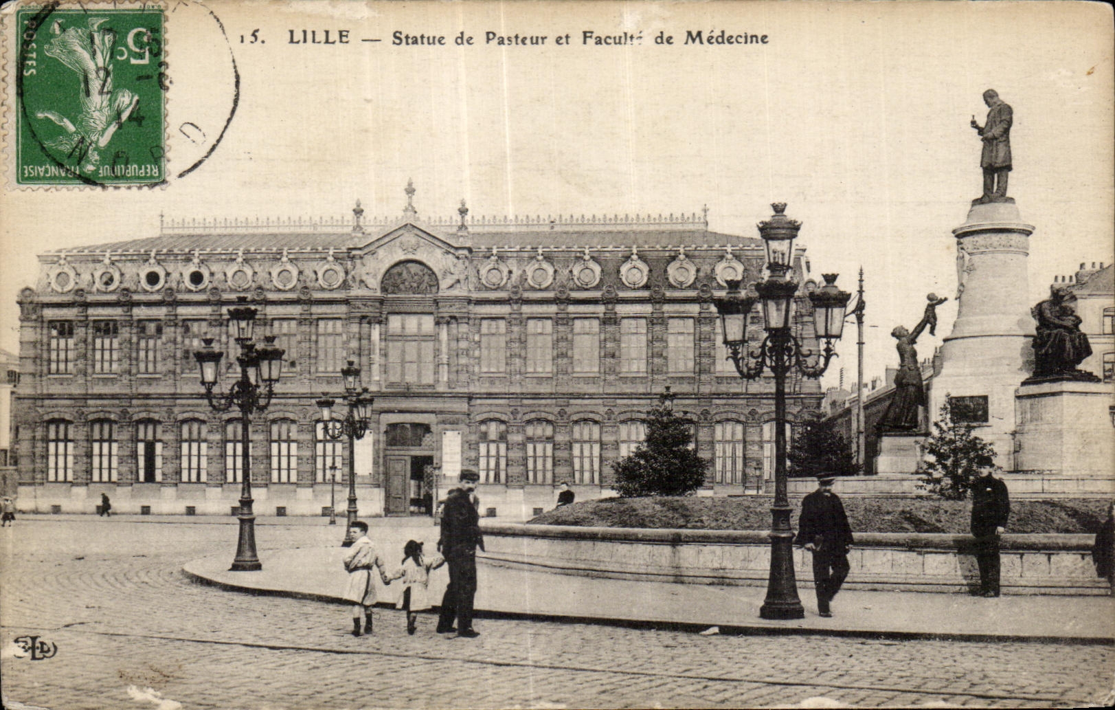 CPA Lille Statue du Pasteur et Faculte de Medecine