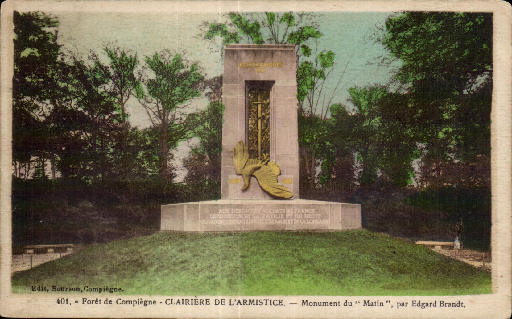 Forêt de Compiègne — Clairière de l'Armistice — Monument du "Matin", par Edgard Brandt