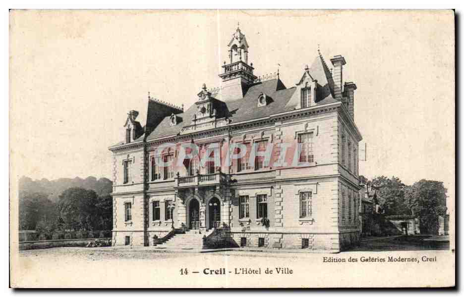 CPA Creil L Hotel de Ville
