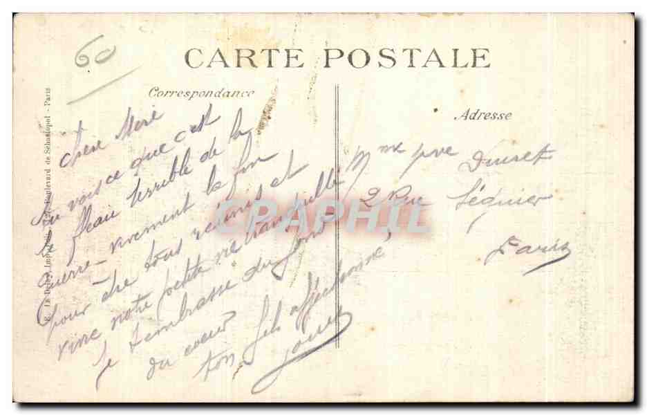 CPA Creil Rur Gambetta Creil Gambetta Street Militaria — Rückseite