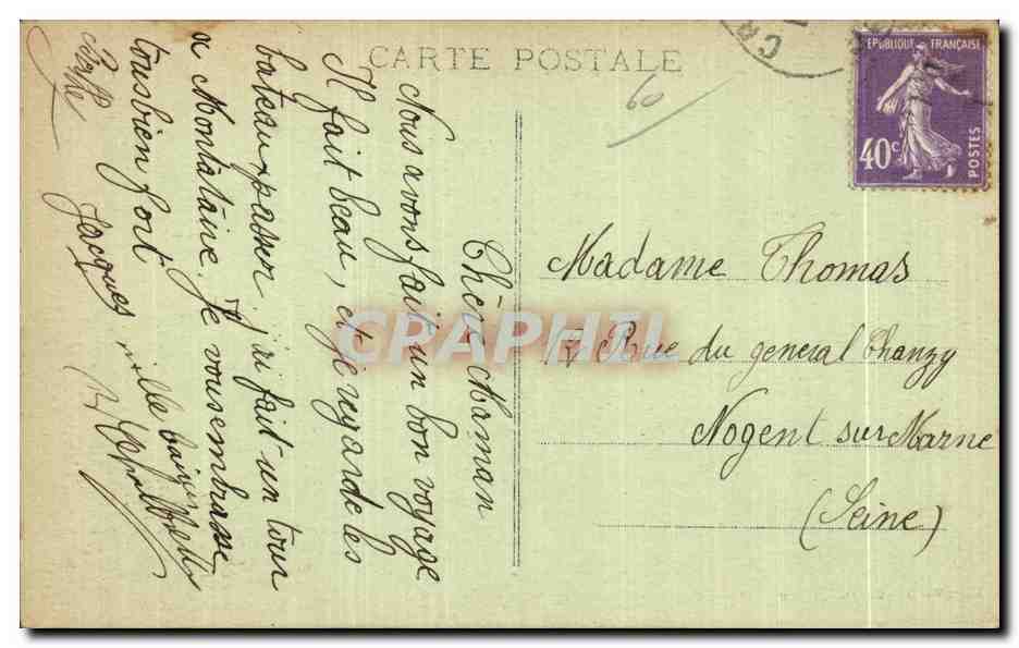 CPA Creil (Oise) Le Parc et le Monument aux Morts — Verso