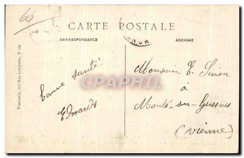 Creil — Rue Gambetta — Café dit 'Maison Rouge' incendié par les Allemands — Visa 34 — Reverso