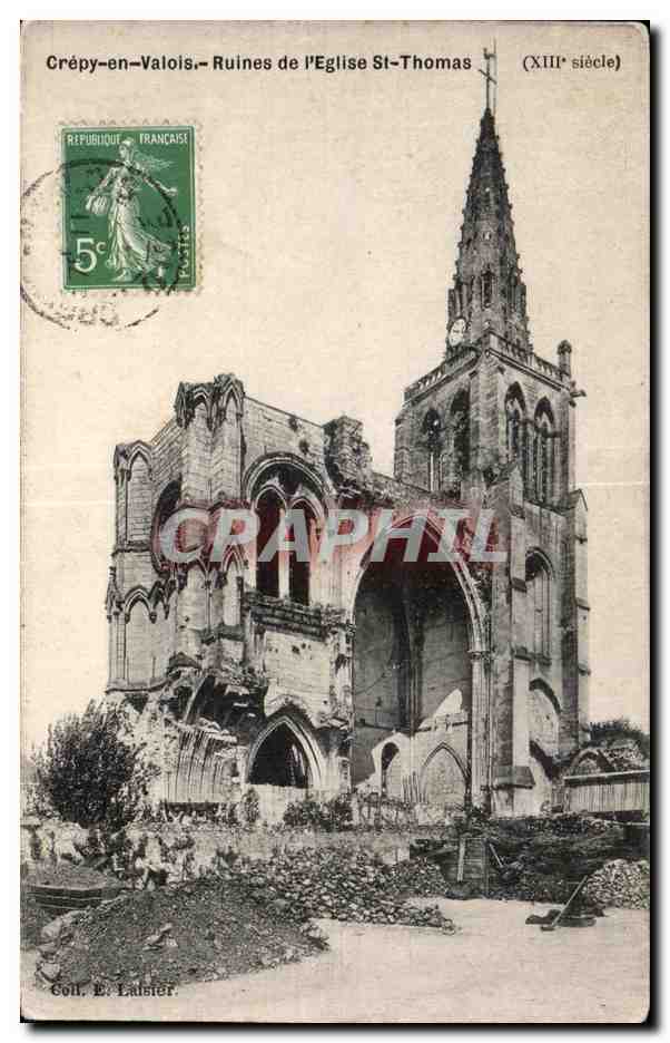 Crépy-en-Valois — Ruinas de la Iglesia de San Tomás (siglo XIII) — Editor E. Lalister