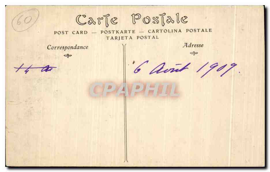 CPA Ermenonville Le Tombeau JJ Rousseau — Rückseite