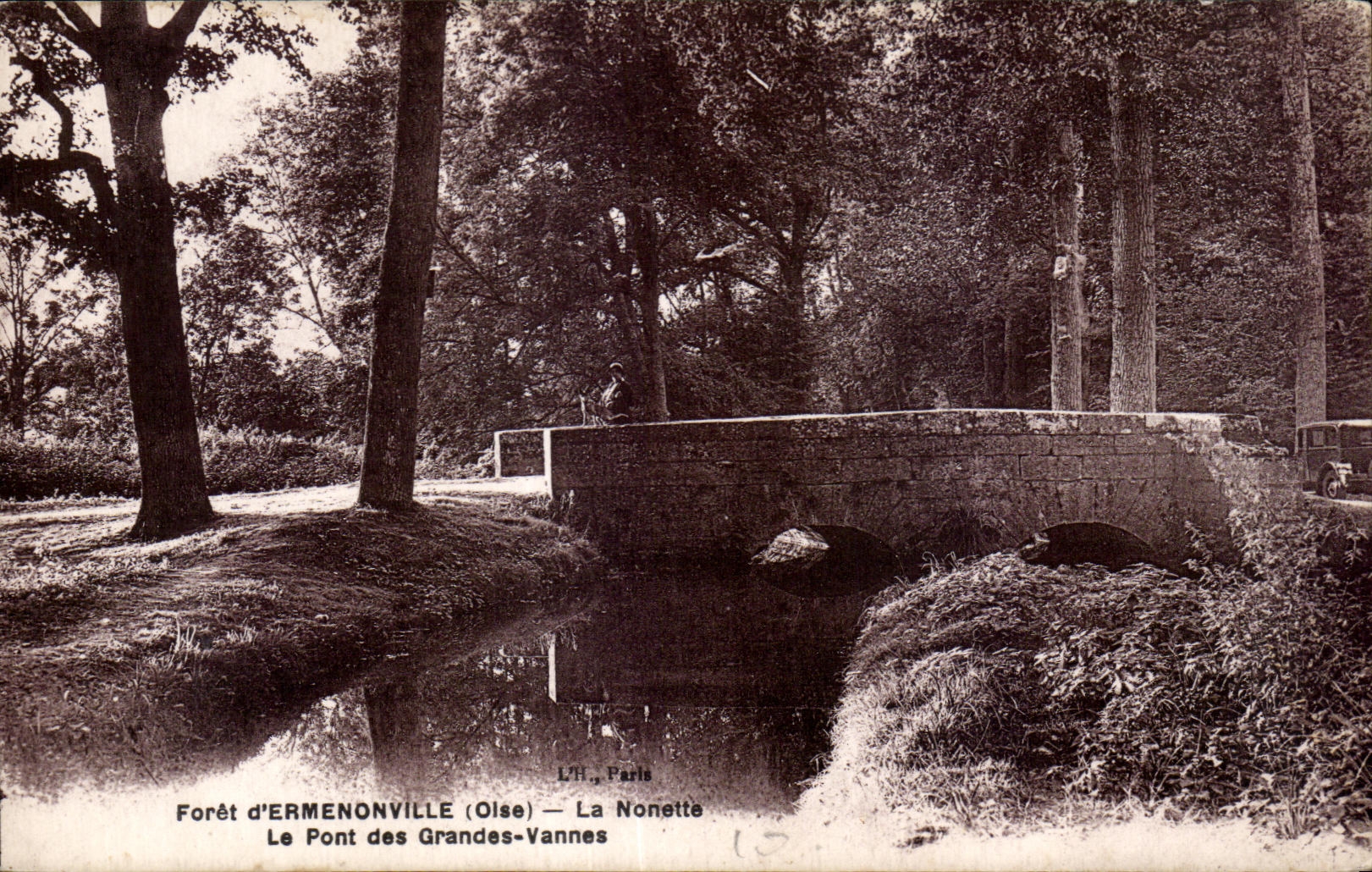 Wald von ERMEONVILLE (Oise) — La Nonette — Die Brücke der Grand Vannes