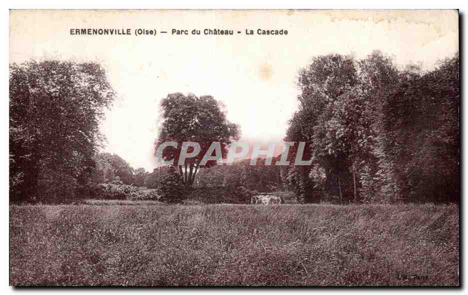 CPA Ermenonville (Oise) Parc du Chateau La Cascade