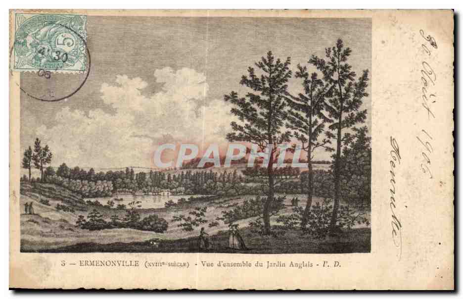 Ermenonville (Sivry-sur-Orge) — Vue d'ensemble du Jardin Anglais — L. D.