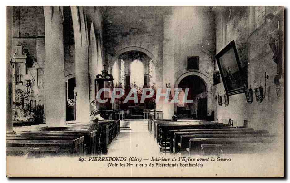 Pierrefonds (Oise) — Innenansicht der Kirche vor dem Krieg — Verlag: Éd. de Meaux, Nr. 89