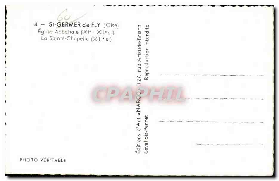 St-Germer-de-Fly — Église Abbatiale et Sainte-Chapelle — Éditions d'Art 'MARCO' Levalllois-Perret — Reverso