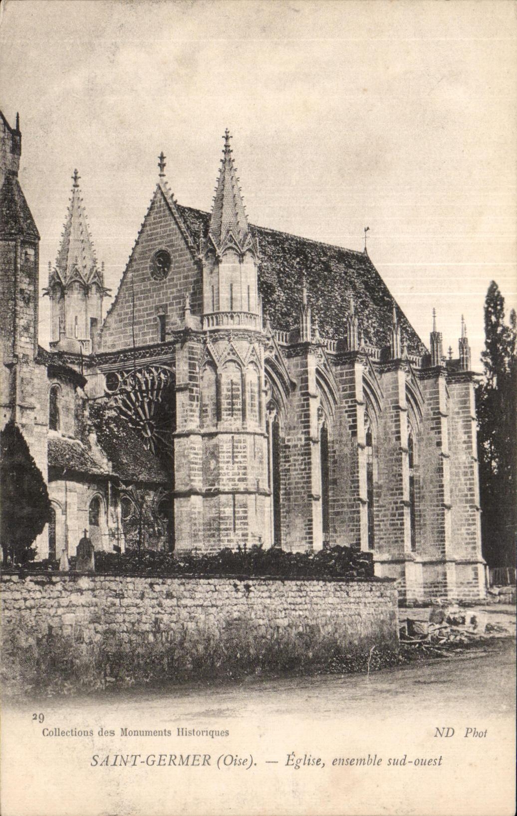 CPA Saint Germer (Oise) Eglise ensemble sud ouest