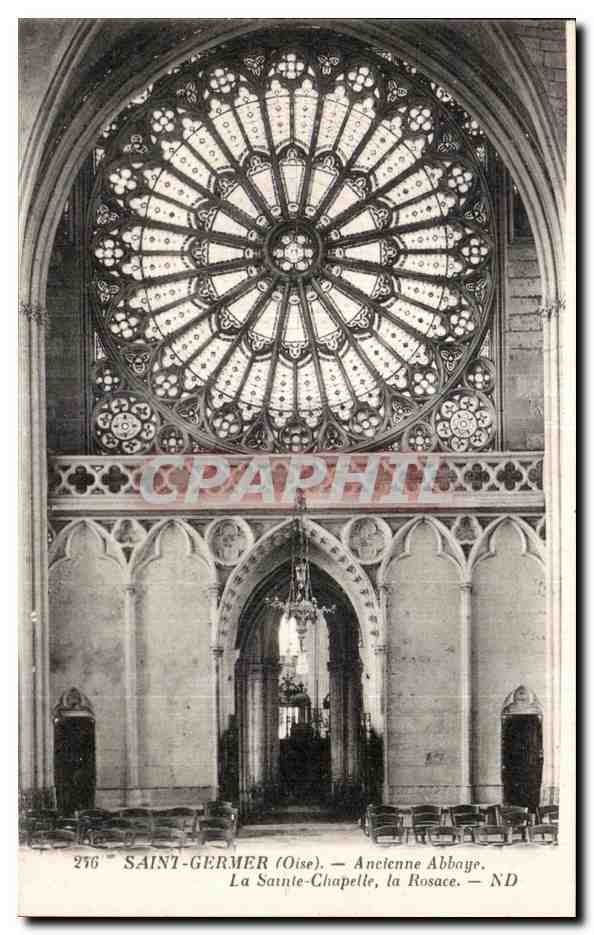 Saint-Germer (Oise) — Ancient Abbey, The Holy Chapel, the Rose Window — CPAPHIL 276