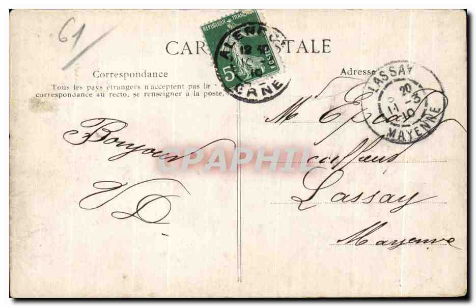 CPA Alencon (Orne) Le Chateau de la Cusseliere — Verso