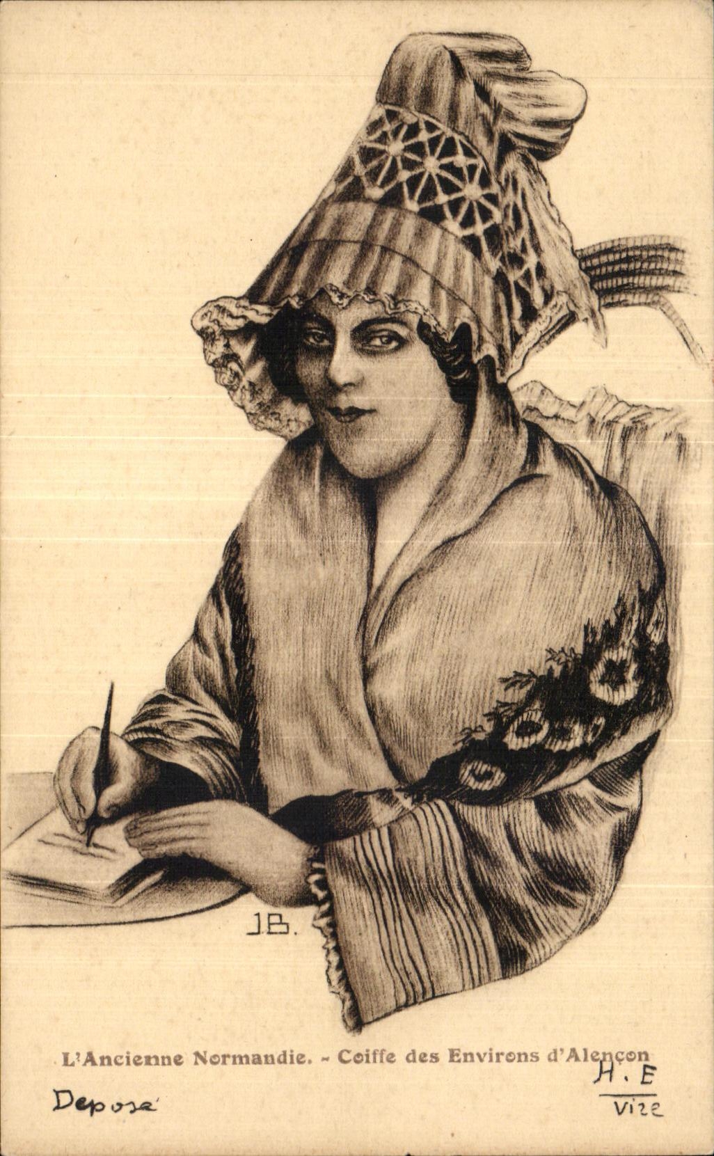 CPA L Ancinenne Normandie Coiffe des Environs d Alencon Folklore Costume