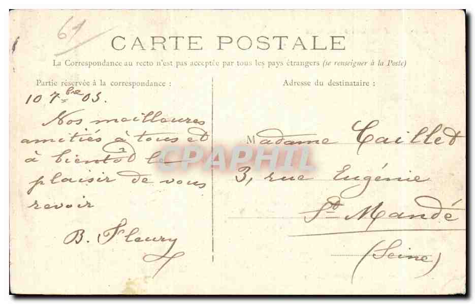 CPA Alencon L Hotel de Ville Edit Grand Bear des Nouvelles Guleries — Rückseite