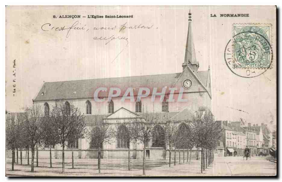 CPA Alencon L Eglise Saint Leonard La Normandie