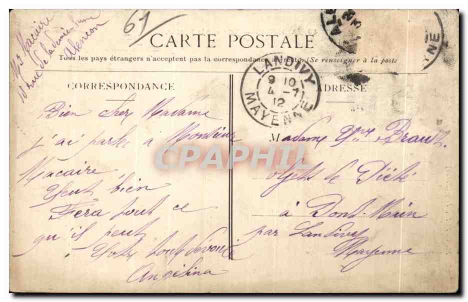 CPA Alencon Vue sur la Sarthe — Rückseite