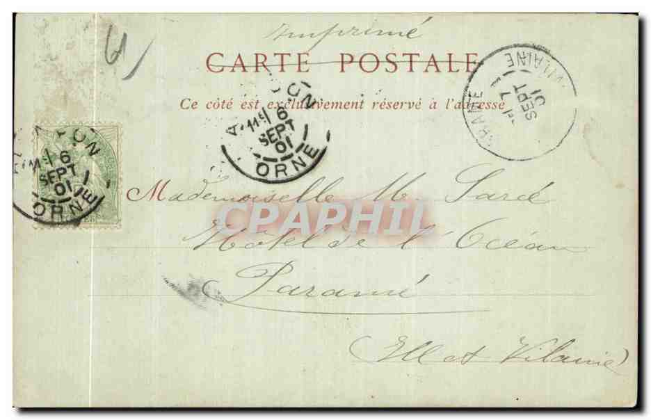 CPA Alencon Le Tribunal de Commerce L Eglise Notre Dame — Rückseite