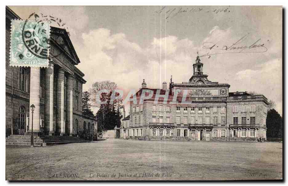 CPA Alencon La Palais De Justice et L Hotel