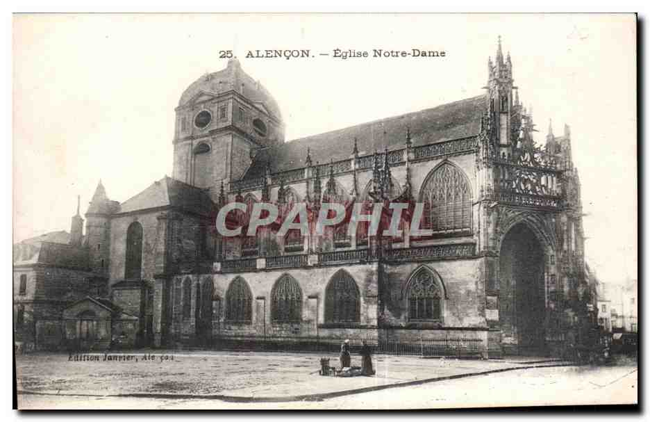 CPA Alencon Eglise Notre Dame