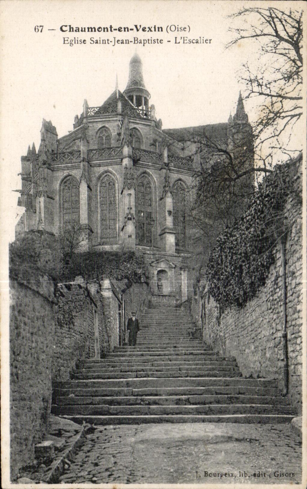 Chaumont-en-Vexin (Oise) — Église Saint-Jean-Baptiste - L'Escalier — J. Bourgeix, lib. - édit. Gisors