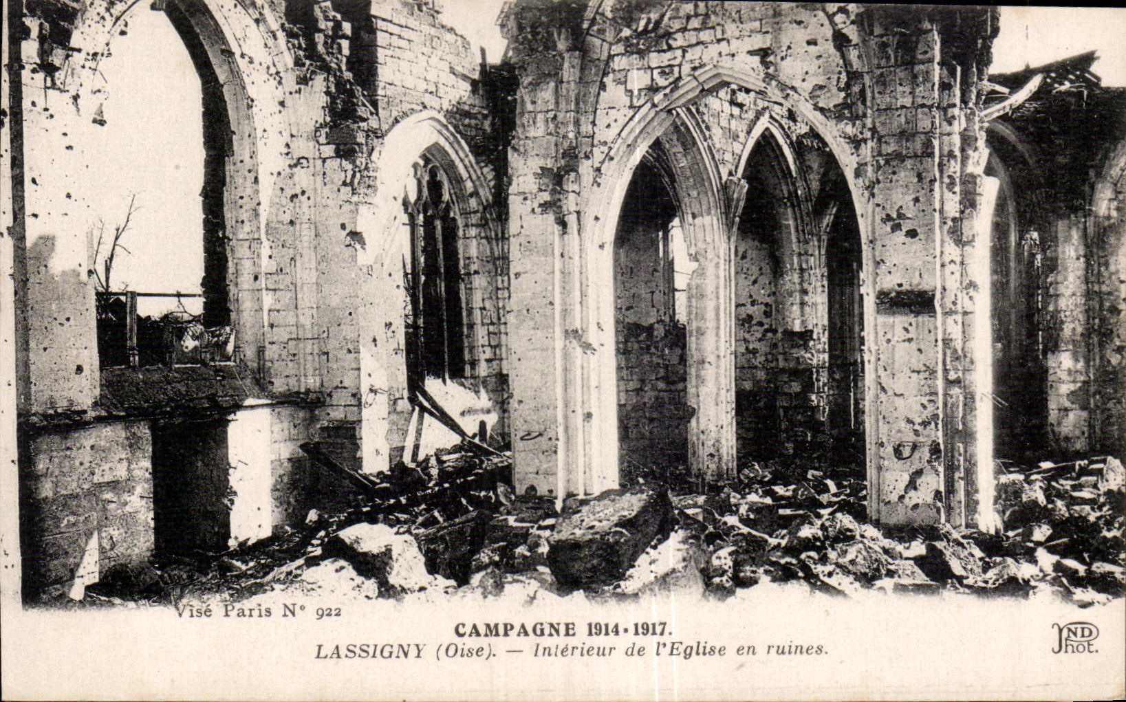 CPA Campagne Lassigny Interieur de L Eglise en ruines
