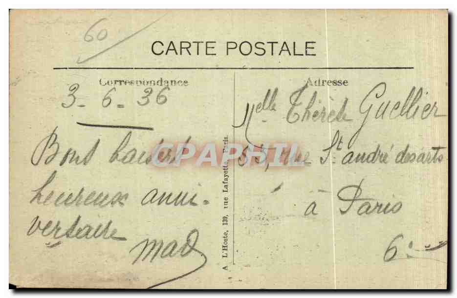 Environ de MORTFONTAINE (Oise) — Entrée du Château de Chaalis — Édition L. Bernard, Mortefontaine — Rückseite