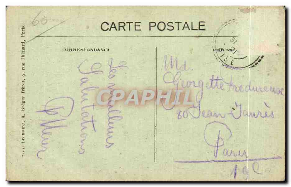 Mouchy-le-Châtel — Le Château — A. Bréger frères, Paris — Verso