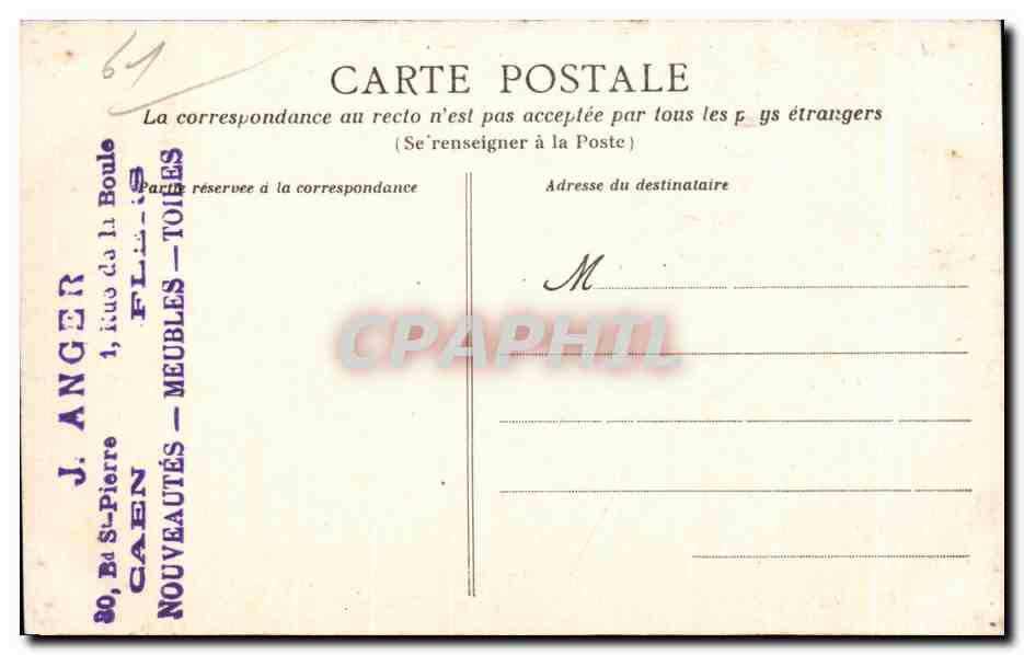 CPA Flers Holel de Ville Cour d honneur — Rückseite