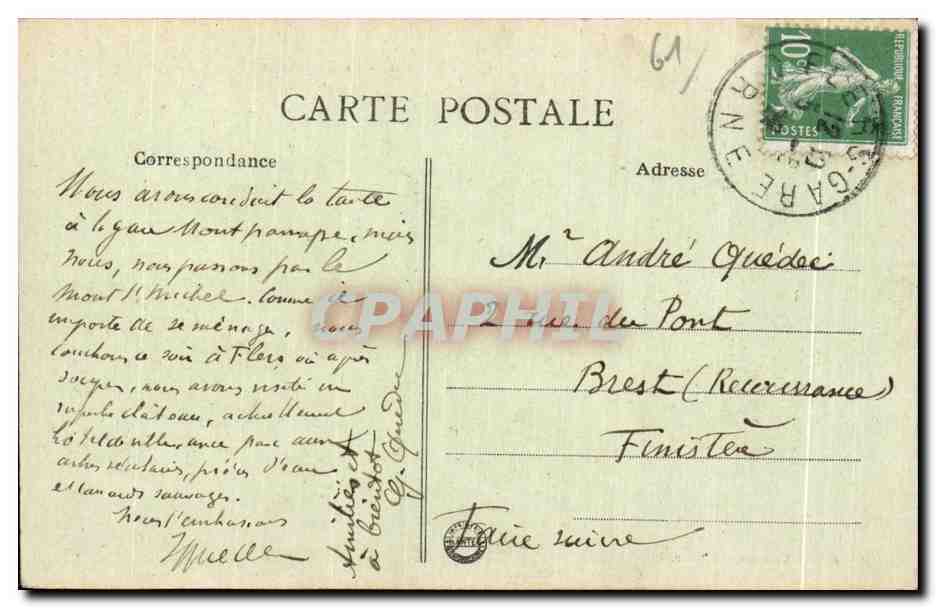CPA Flers (Orne) Le Chateau et l Etang — Rückseite