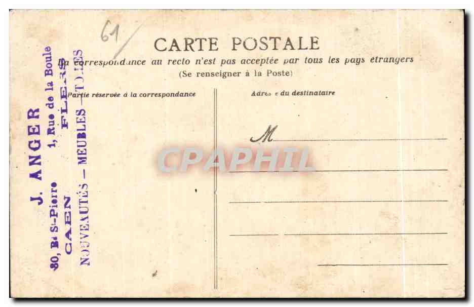 CPA Flers Une allee du parc — Rückseite